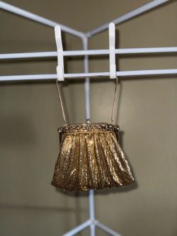 Vintage Gold Metal Mesh Evening Bag