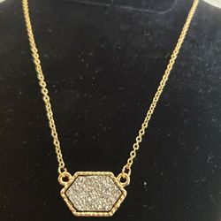 Necklace Silver Pendant And 19 Inches Long Chain 