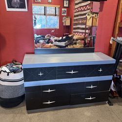 Painted Dresser With Vanity Mirror 