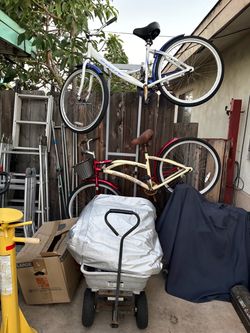 Bike Rack and 2 Beach Cruisers
