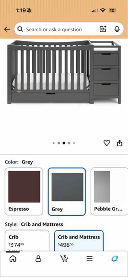 Graco crib with changing station and metres
