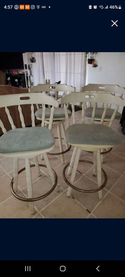 Antique wooden bar stools