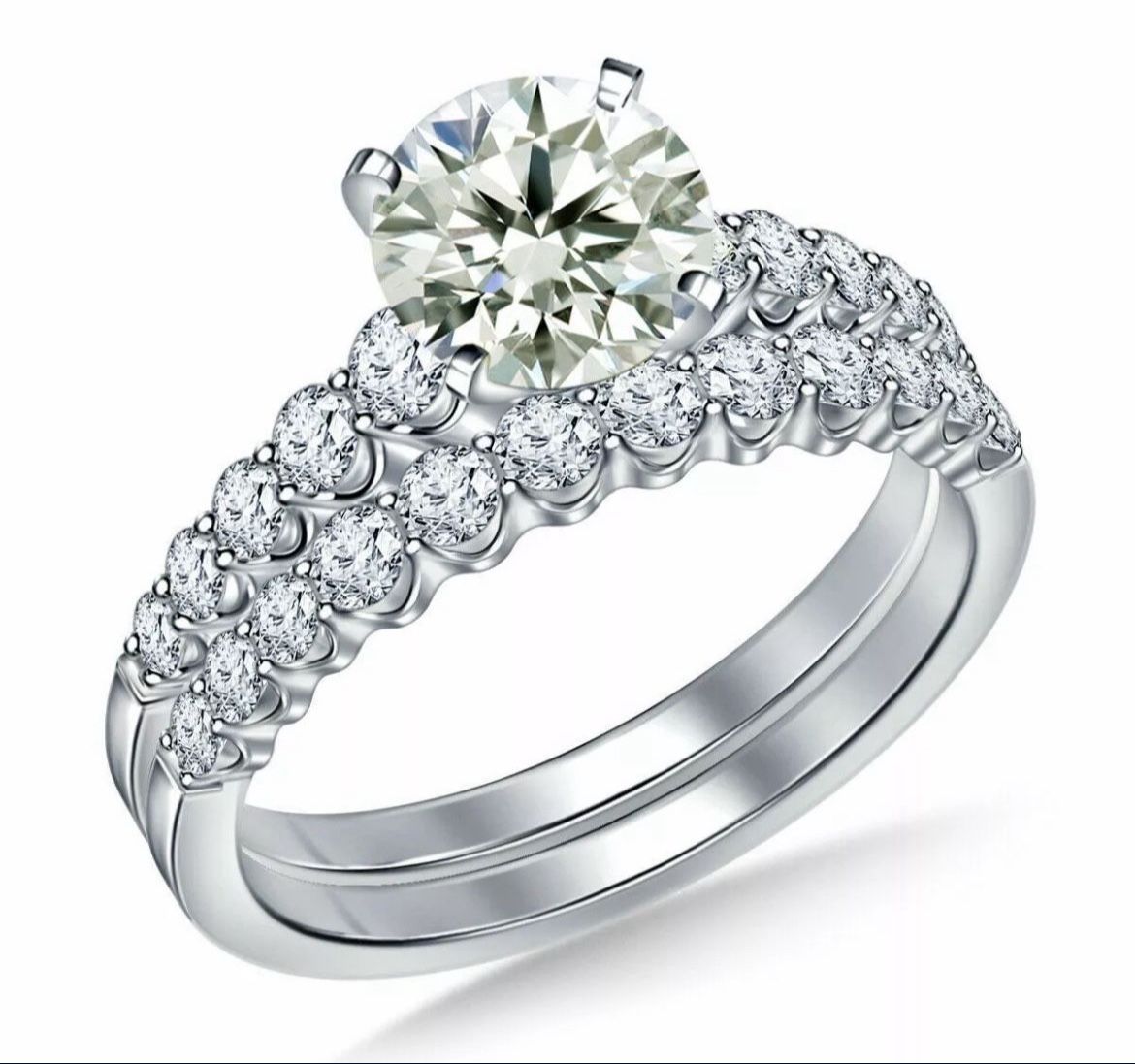 3.25 Ct-VVS1 White-Ice Moissanite Diamond Ring