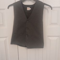 Wonder Nation Boys Dress Vest Size 12 Gray Buttons Front.