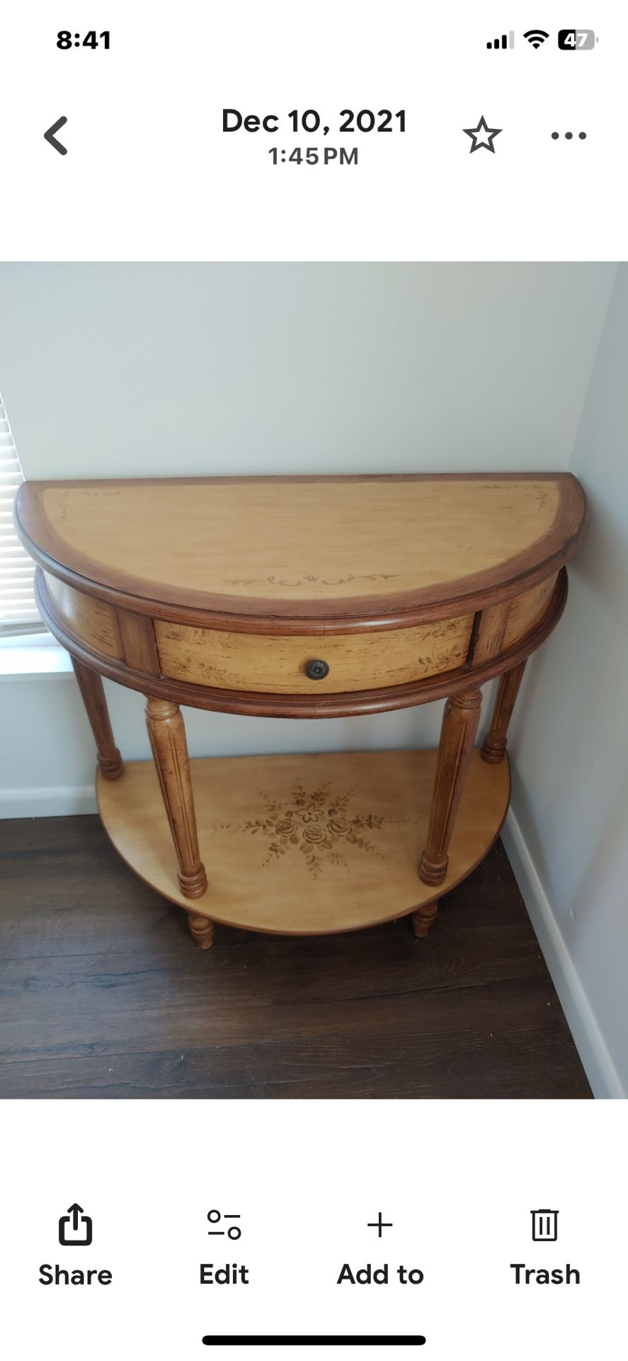 Antique Half Moon Table