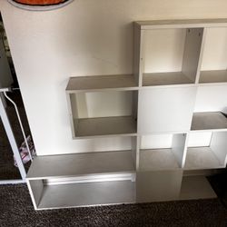 Modern White Geometric Bookshelf