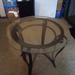 Antique Glass Steel Table