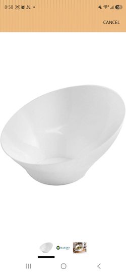 White Angled Angled Serving Bowls - Disposable Plastic Bowls, Bulk Case of 96 - Catering, Parties, Restaurant & Food Service