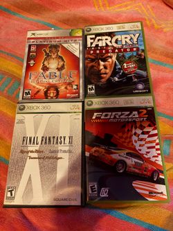 Xbox 360 Fable The Lost Chapters, Far Cry Instincts Predator, Final Fantasy XI & Forza Motorsport 2 - Complete in Box
