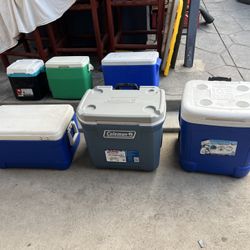 6 coolers 2 big ones $50 each others $25 and $20