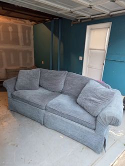 Comfortable Blue Sofa (Delivery Available)