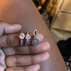  2 Promise Rings One Engravable Charm Pandora