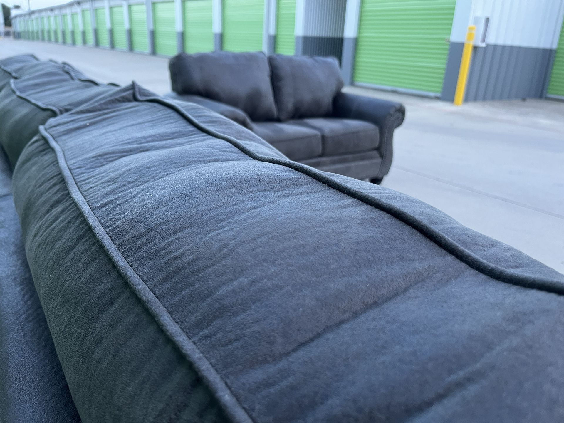 *FREE DELIVERY* Dark Gray Microfiber Couch Set From Ashely Furniture