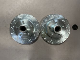 71-87 Chevy C10 disc brake rotors drilled and slotted heavy duty 1.25 thick 12” diameter 5x5 bolt pattern