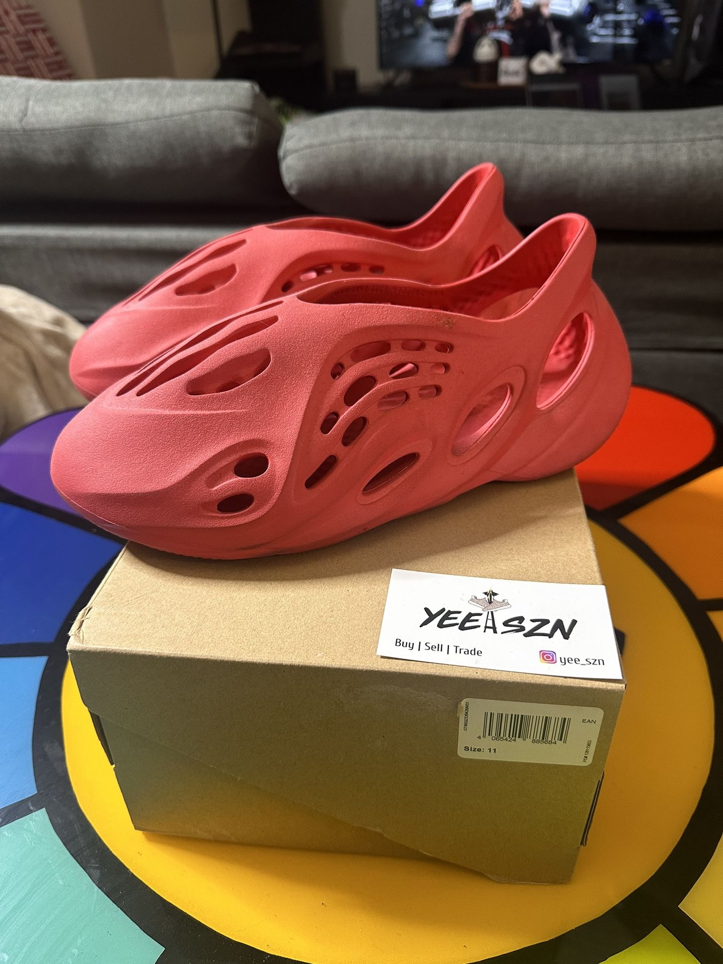 Adidas Foam Runner Vermillion Size 11 Used