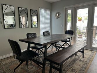 Dining Table, four chairs & bench
