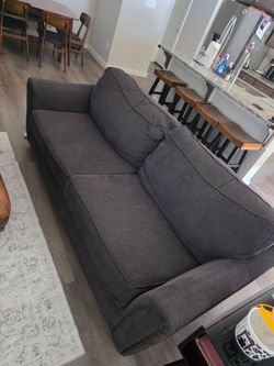 Pet free , Smoke free 1 yr old couch . Have 3 kids. So pretty used