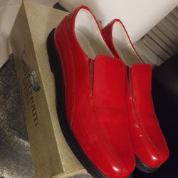 Red Leather Shoes Size 7 