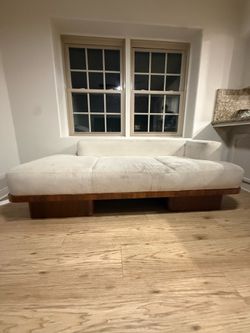 CB2 Modern Cream Sofa with Wood Base – 81” – $350 OBO