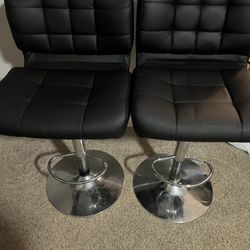 Black Leather bar Stools 