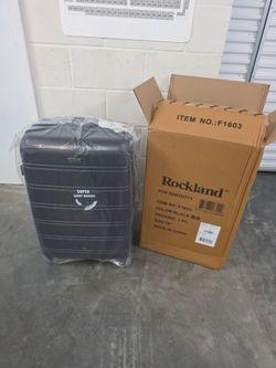 Rockland 28" Suitcase with 4 Way Spinner Wheels Lightweigth Luggage Black