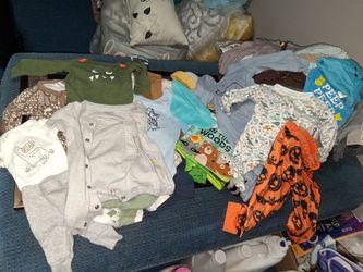 Baby Boy Clothes newborn up to 6-9 months some brand new with a brand new baby book