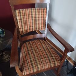 1920's Oak Crosscut Rocking Chair