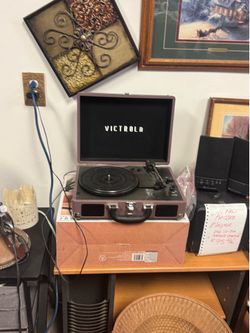 Record player works great took out of box for display last one only color left no more black at this time