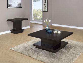 705168-S2 Modern 2-Piece Square Pedestal Coffee and End Table Set 🚚 Financing!