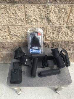 Security belt with equipment and gun holster