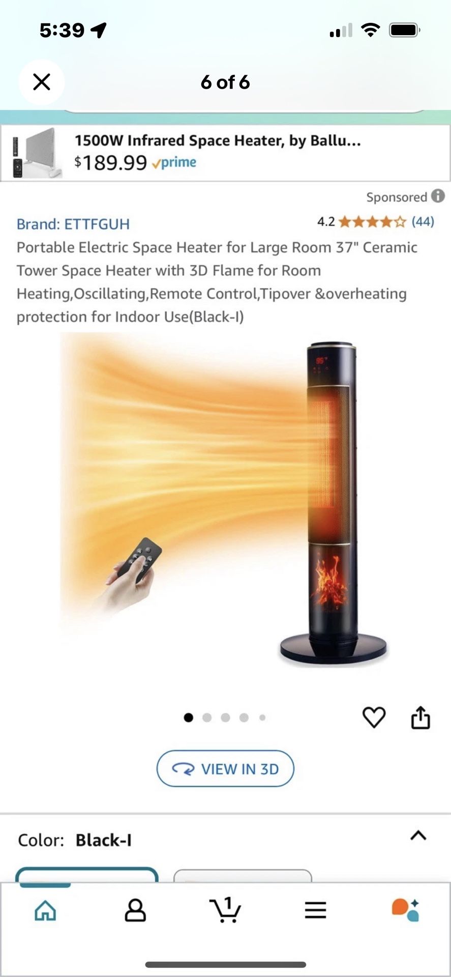 Large Room Space Heater Tower 