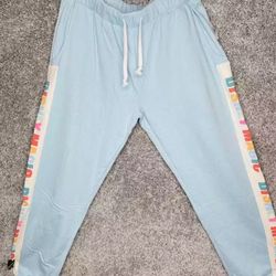 Women's Disney Magic Size 1X Jogger Sweat Pants Light Blue With Tags