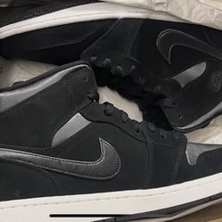 Jordan 1 Mid Nylon Black And Gray Size 13 Brand New Asking 120$