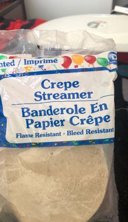 Crepe streamer for baby shower