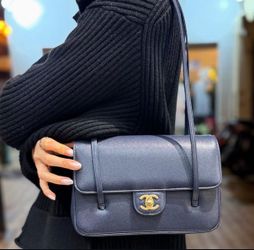 Navy blue pragffy bag