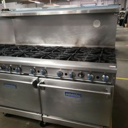 Used Imperial 60"L Range With 10 Burners N Standard Ovens Nat Gas 