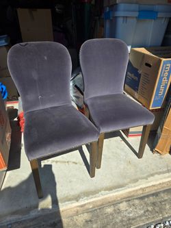 Pair of Nailhead Velvet Chairs