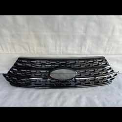 For Ford Explorer Full 2020-2023 Gloss Black Front Upper Grille Grill Assembly