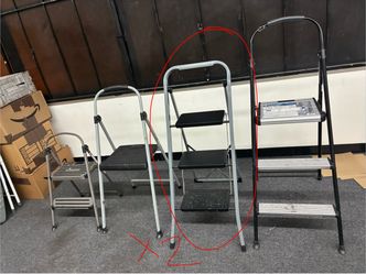 Step stools stool 3 step foldable metal small ladder