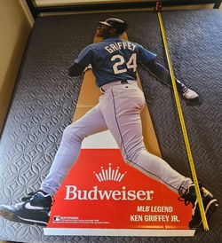 Ken Griffey Jr. Seattle Mariners Budweiser Promo Cardboard Cut Out Sign