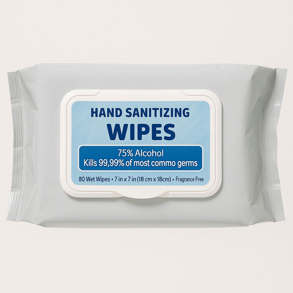 Hand Sanitizing Wipes – 75% Alcohol – 80 Count – Fragrance-Free