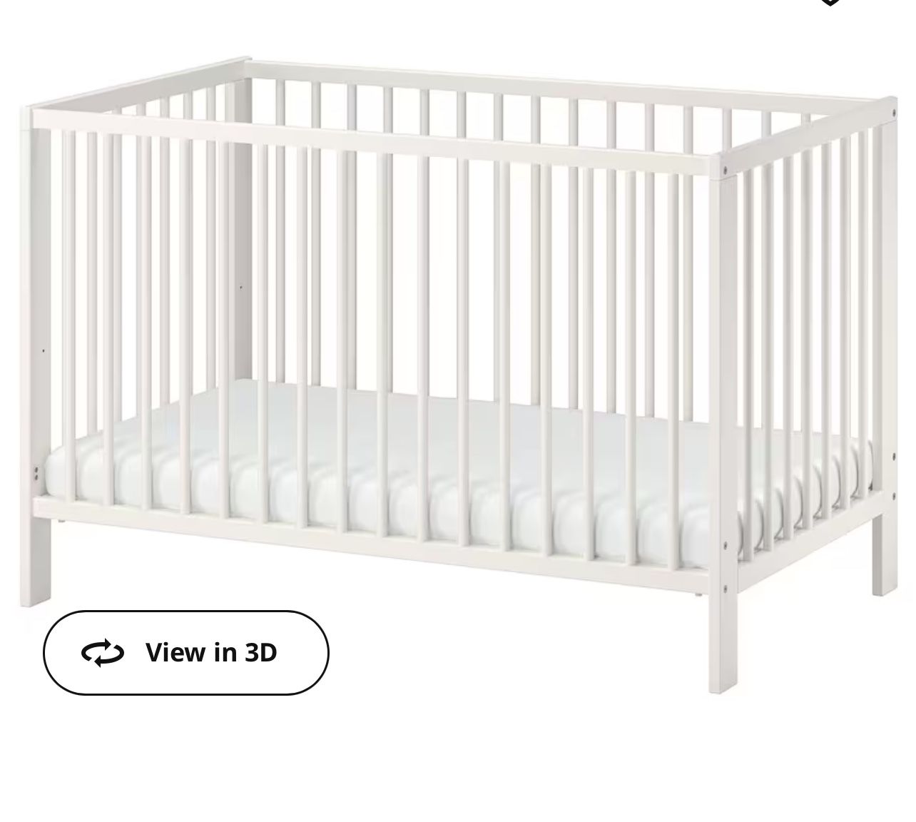 IKEA Gulliver Crib With Mattress and Mattress Protector