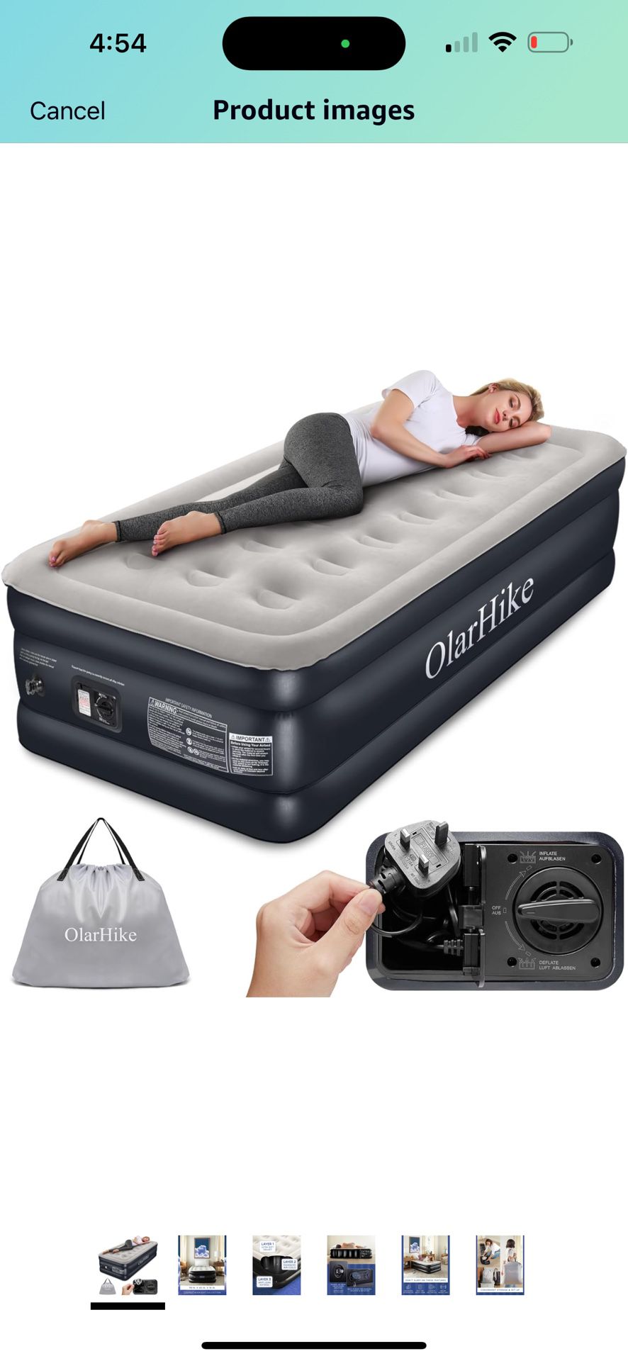 Inflatable Twin Air Mattress with Built in Pump, 16" Elevated Air Mattresses for Camping,Home&Guests, Fast& Easy Inflation/Deflation Airbed, Black Dou