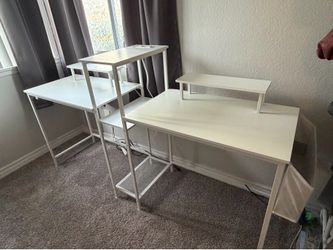 White 71" Dual Double Desk/Table