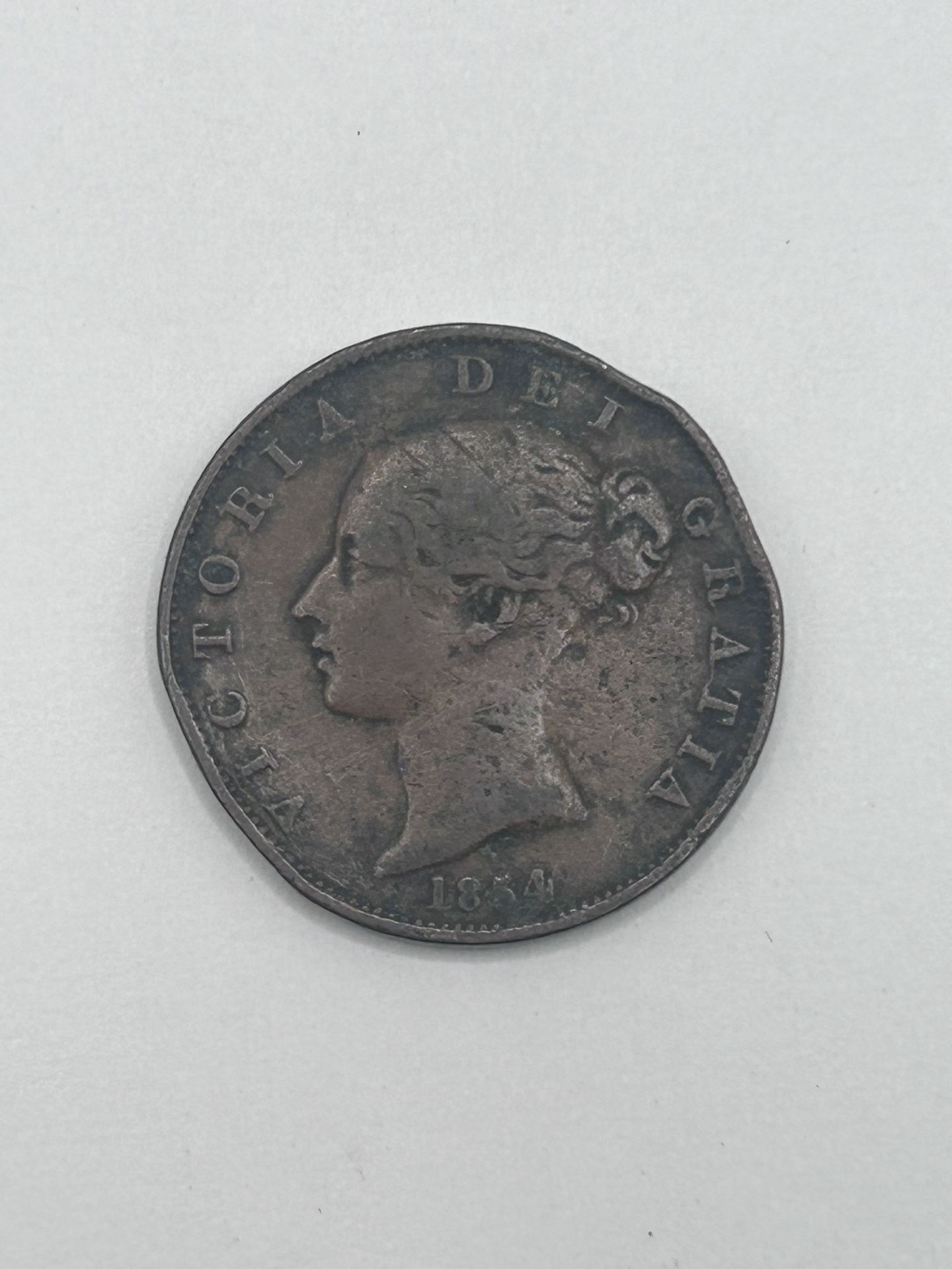 1854 Great Britain One Penny – Queen Victoria (Bronze Coin)