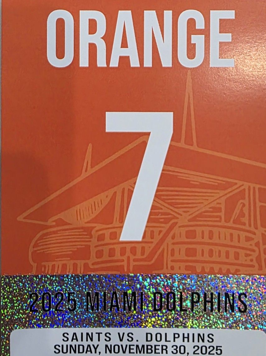 Saints Dolphins 11/30 Orange Parking Pass
