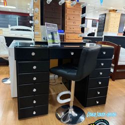 Black Vanity Desk With Lights New Dresser Chest 