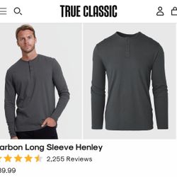 True Classic Long Sleeve Henley Shirt