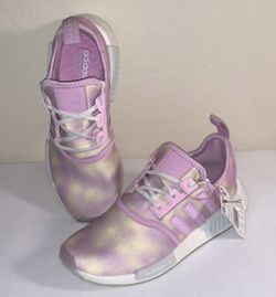 ADIDAS BRAND NEW WITH TAG SIZE 6 ORIGINALS NMD_R1 WHITE LILAC MULTI ATHLETIC SHOES 