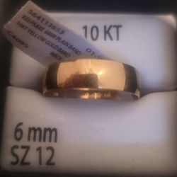 New 10K Solid Yellow Gold Men's Wedding Band Size 12
